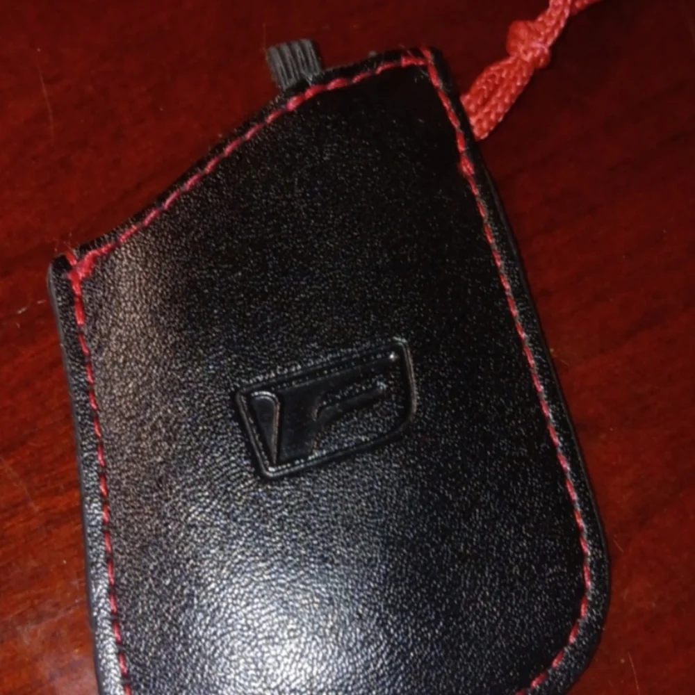 Black and Red Leather Key Pouch Lexus